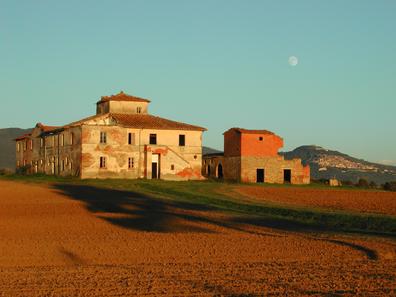 Typical Leopold era farmhouse in the valley below Cortona
